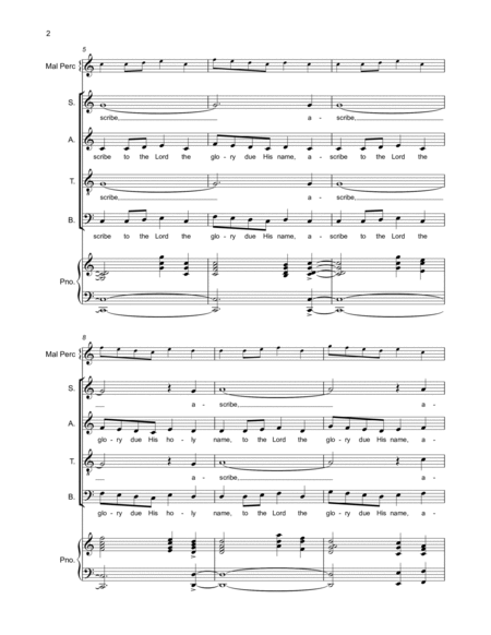Choral - "Ascribe to the Lord" SATB with vibraphone image number null