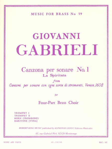 Canzona Per Sonare No.1 - Brass Quartet