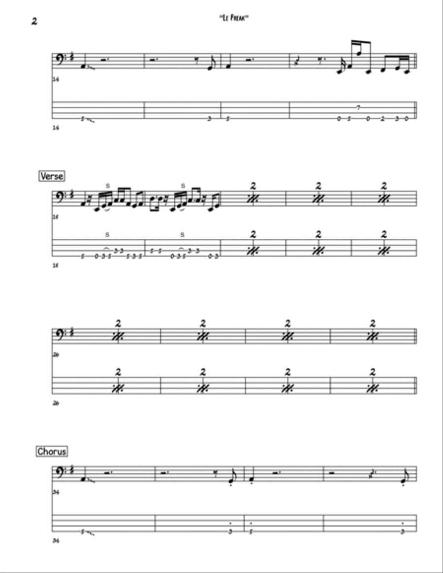 Le Freak Le Freak Guitar Tablature scores gallery preview page 2