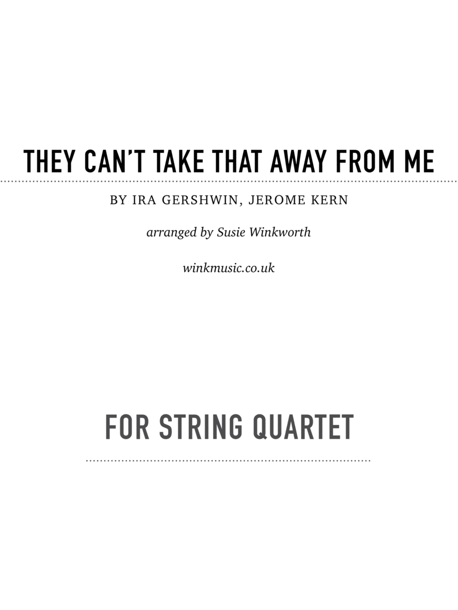 They Can't Take That Away From Me String Quartet scores gallery preview page 1