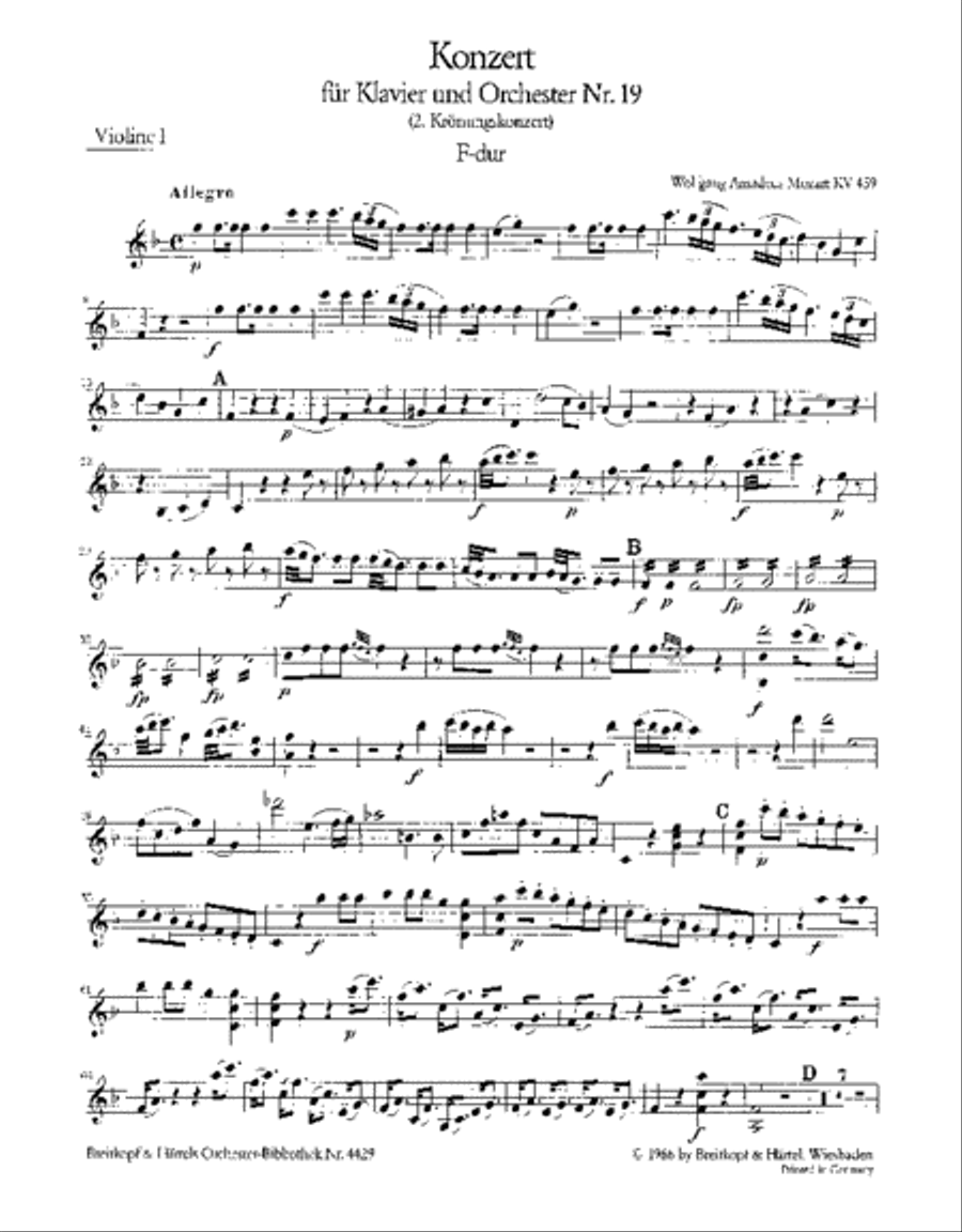 Piano Concerto [No. 19] in F major K. 459