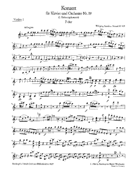Piano Concerto [No. 19] in F major K. 459