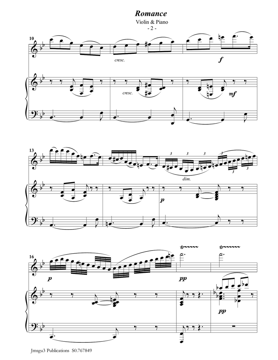 Fauré: Romance Op. 28 for Violin & Piano Fauré: Romance Op. 28 for Violin & Piano Violin Solo scores gallery preview page 2