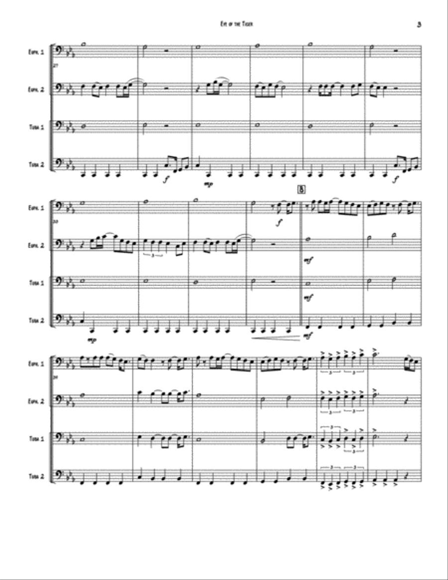 Eye Of The Tiger Brass Ensemble scores gallery preview page 3
