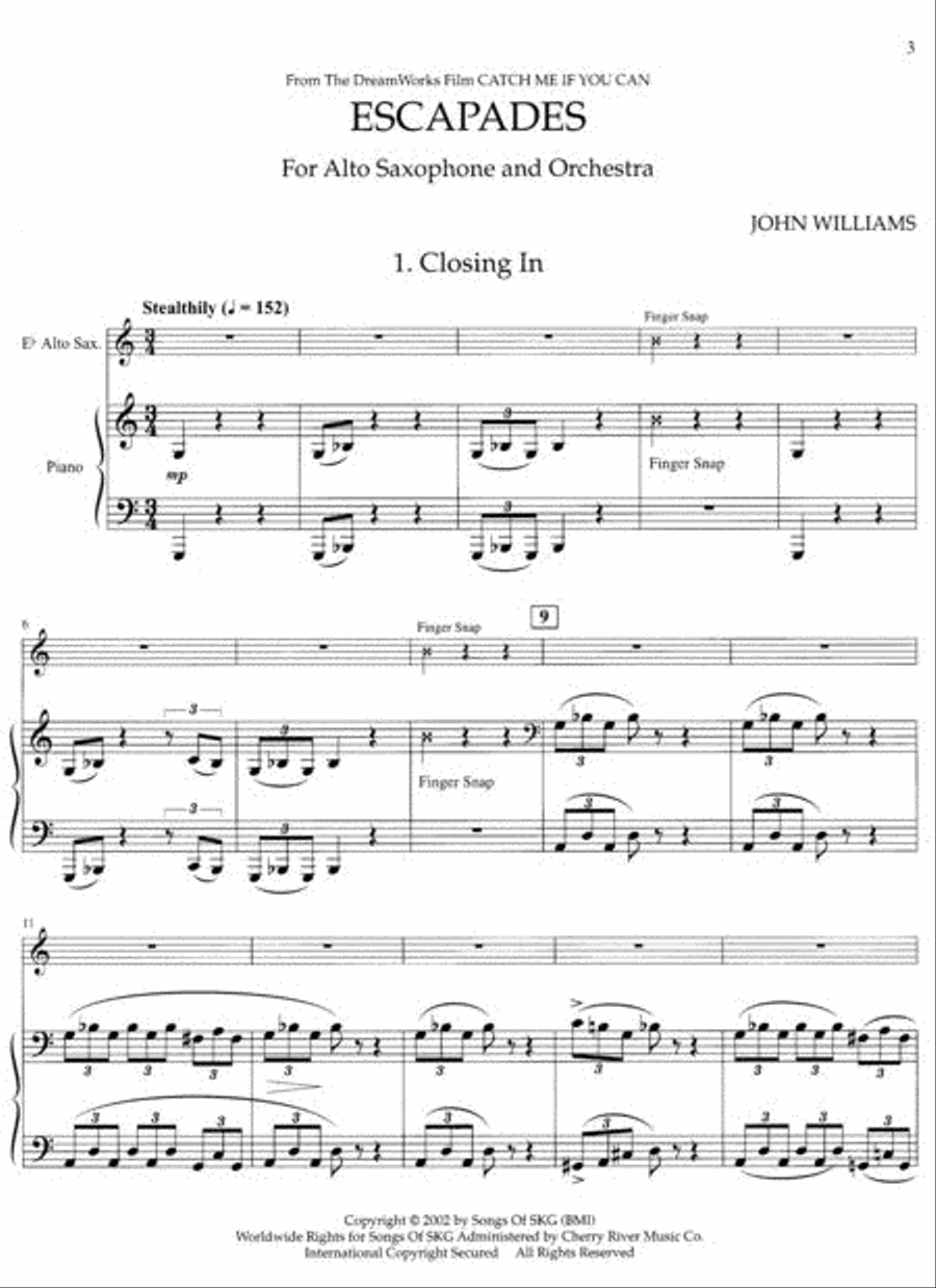 Escapades (from Catch Me If You Can) Alto Saxophone scores gallery preview page 3