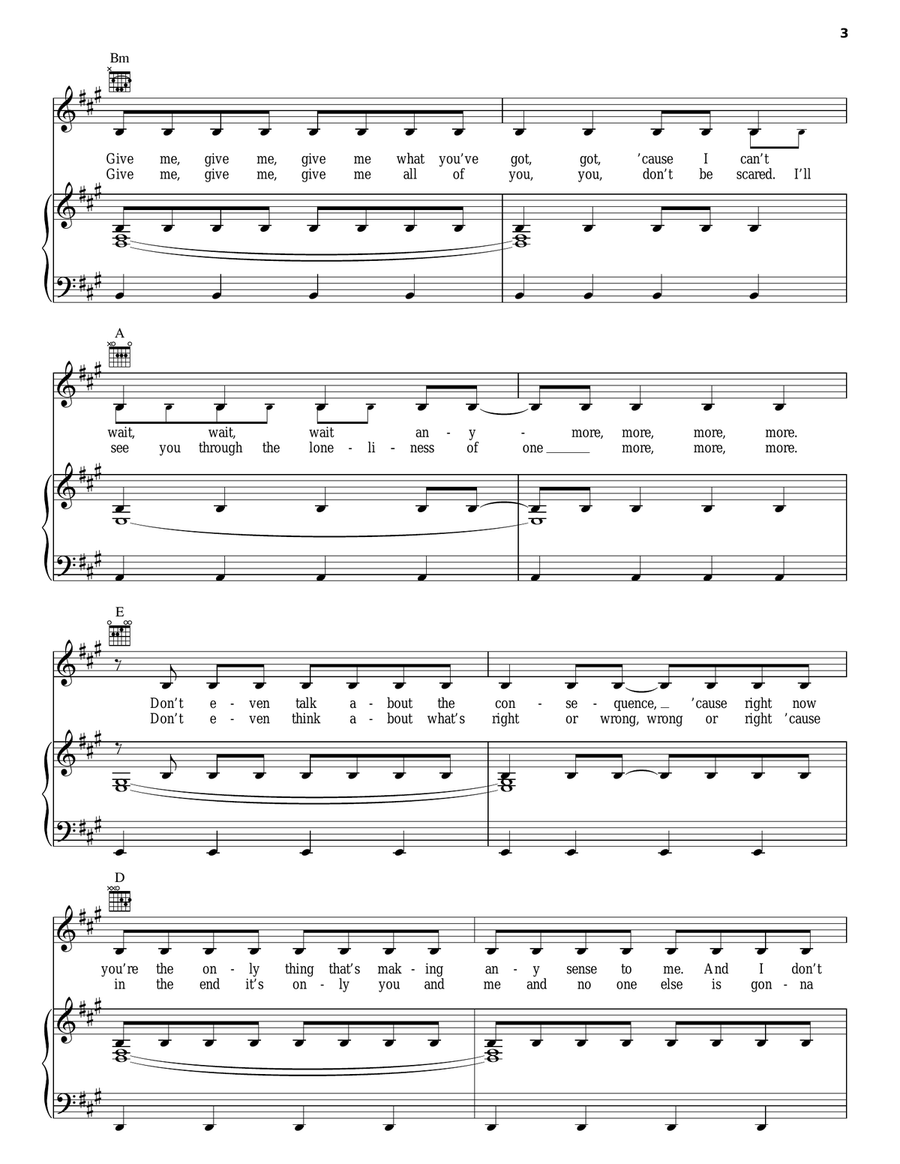 Untouched Untouched Piano, Vocal, Guitar scores gallery preview page 3