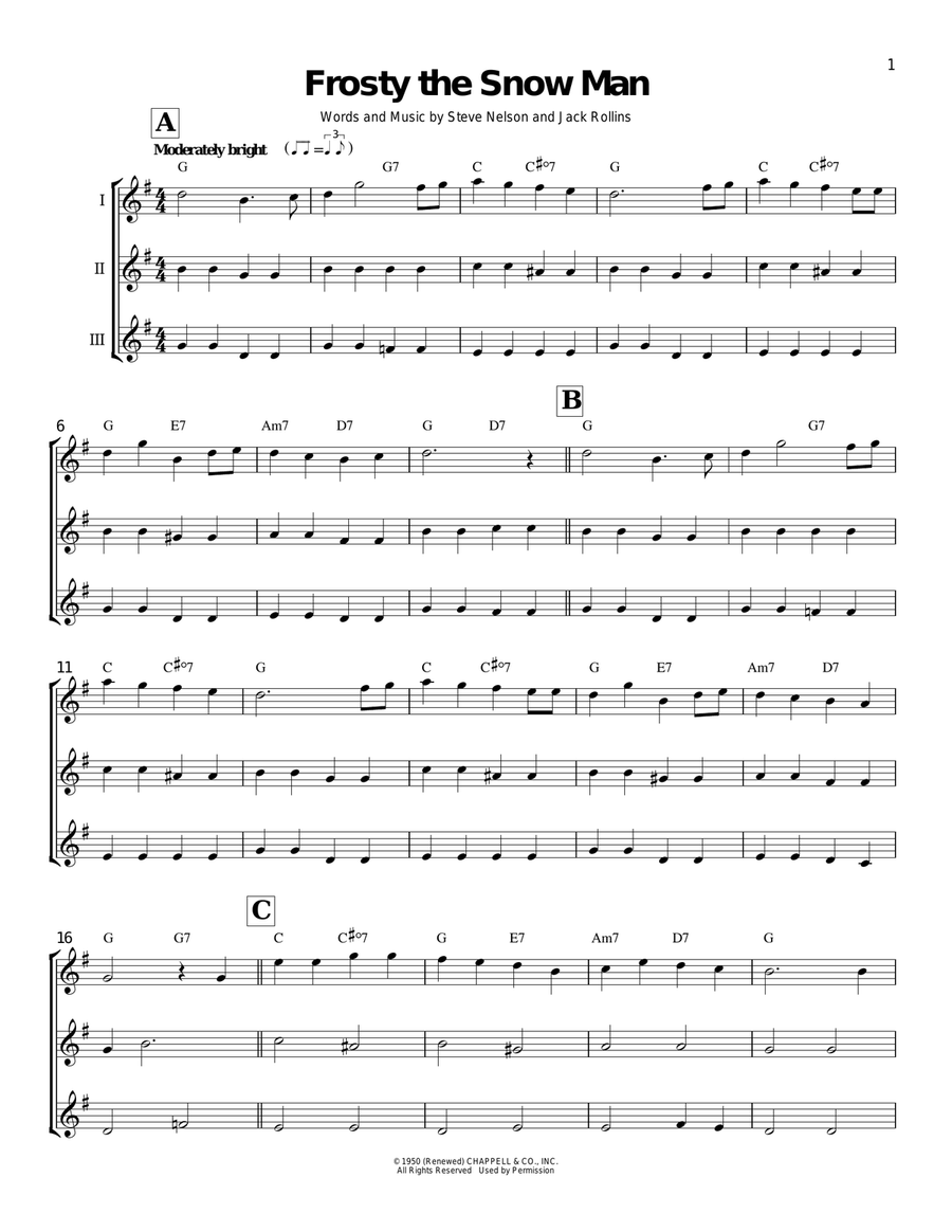Frosty The Snow Man Ukulele scores gallery preview page 1