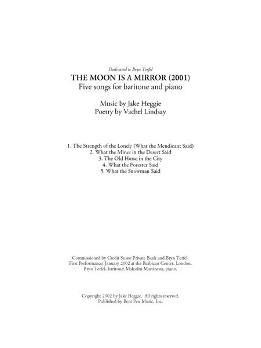 The Moon is a Mirror Piano, Vocal scores gallery preview page 1
