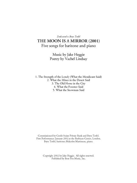 The Moon is a Mirror by Jake Heggie Piano, Vocal - Sheet Music