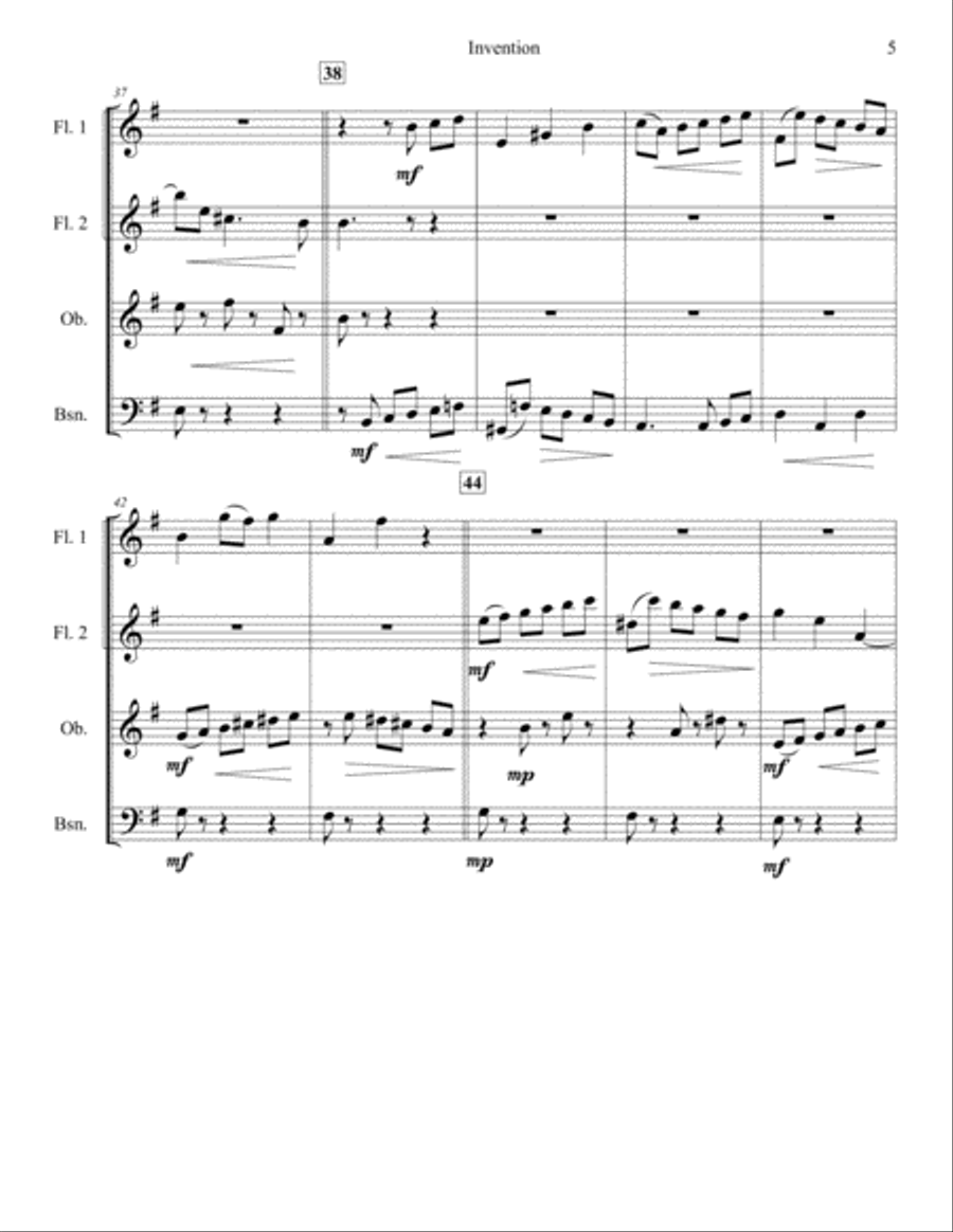 Invention Invention Woodwind Quartet scores gallery preview page 5