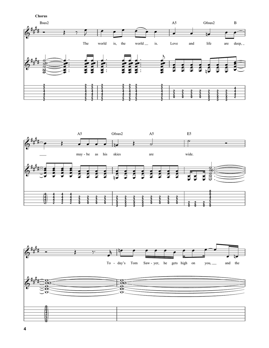 Tom Sawyer Acoustic Guitar scores gallery preview page 4