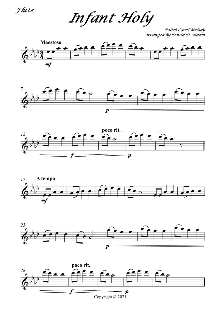 Infant Holy Infant Holy Flute Solo scores gallery preview page 2