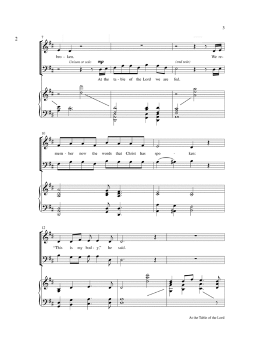At the Table of the Lord At the Table of the Lord 2-Part scores gallery preview page 3