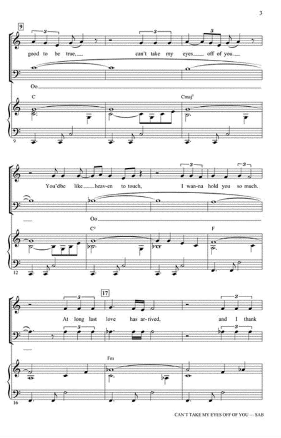 Can't Take My Eyes Off Of You 3-Part scores gallery preview page 3