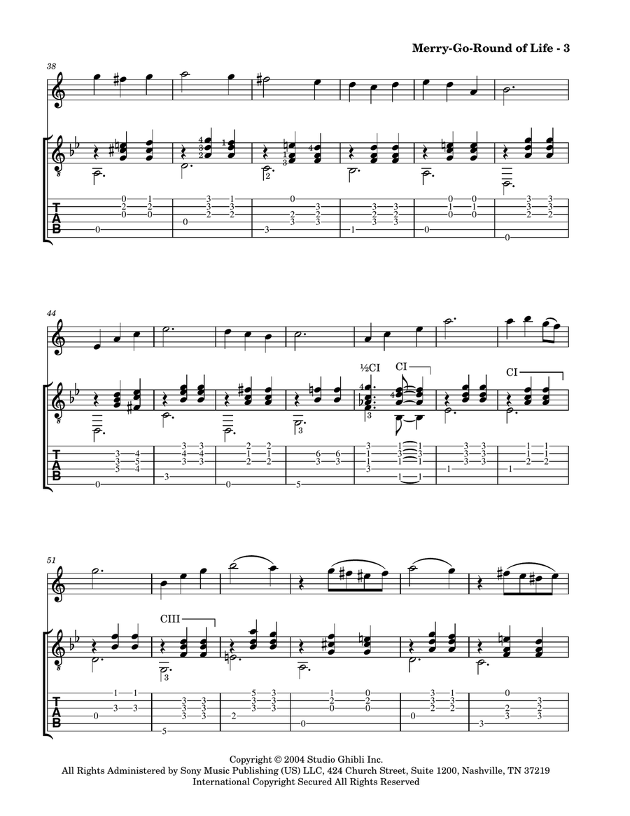 Merry-go-round Of Life B-Flat Clarinet scores gallery preview page 5