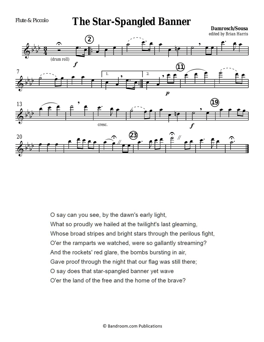 THE STAR-SPANGLED BANNER (USA National Anthem; concert band setting) Concert Band scores gallery preview page 5