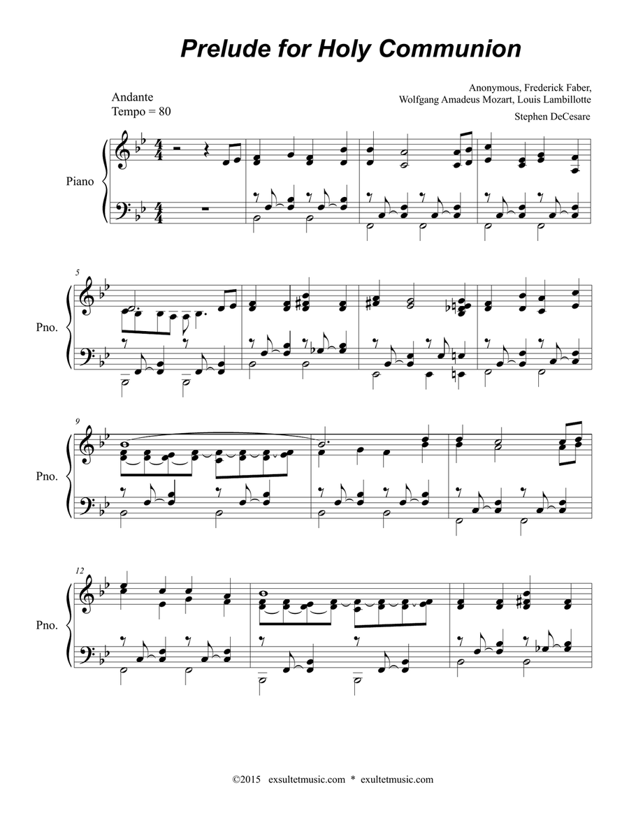 Prelude for Holy Communion Piano Solo scores gallery preview page 2