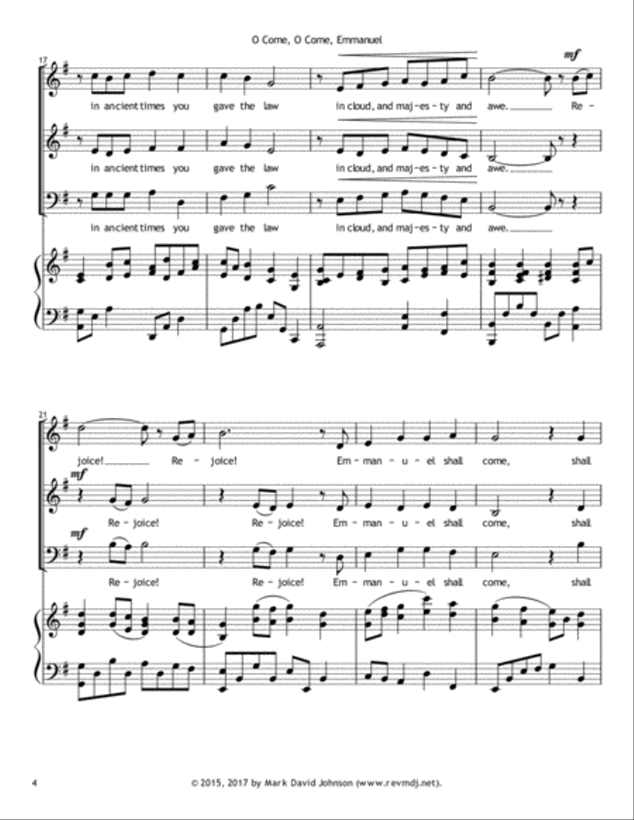 O Come, O Come, Emmanuel O Come, O Come, Emmanuel 3-Part scores gallery preview page 4