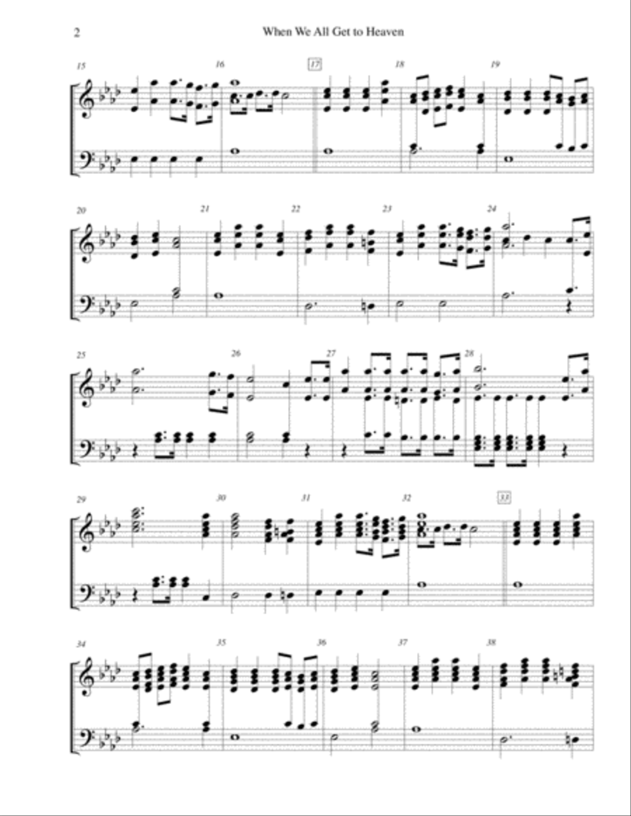 When We All Get to Heaven for 3 octave handbell choir by Samuel