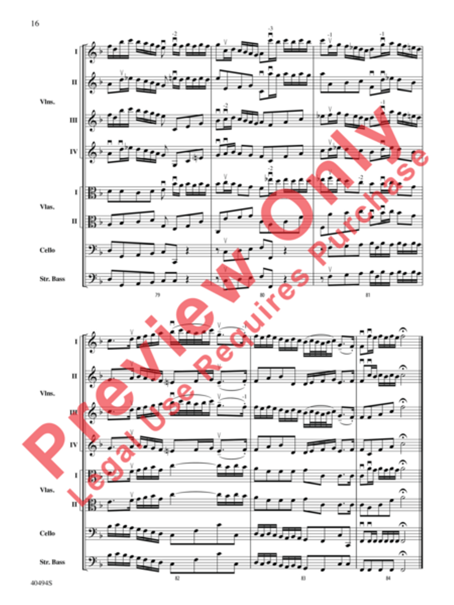 Brandenburg Concerto No. 1 in F Major String Orchestra scores gallery preview page 17