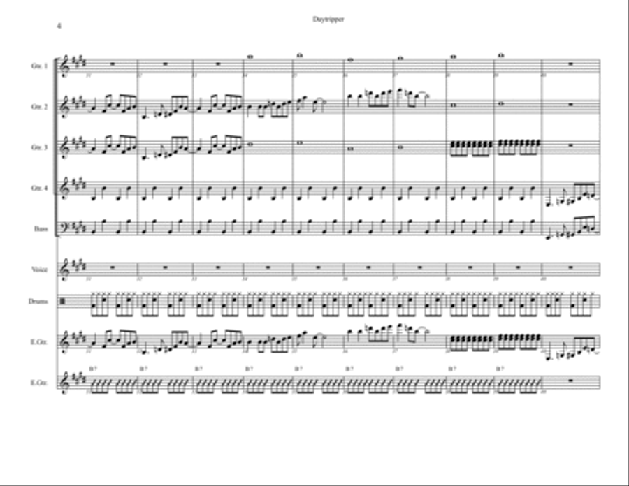 Day Tripper Bass Guitar scores gallery preview page 6
