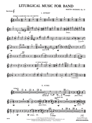 Liturgical Music for Band, Op. 33: Baritone T.C.