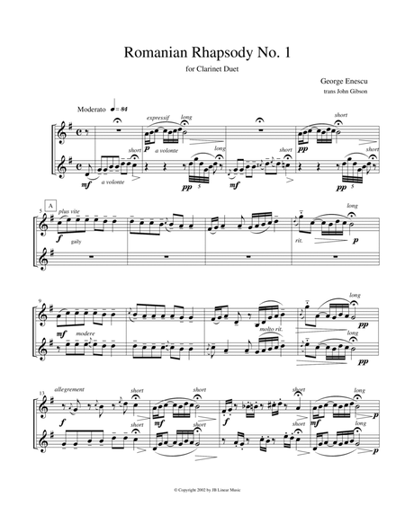 Eastern European Rhapsody - duets for clarinets image number null