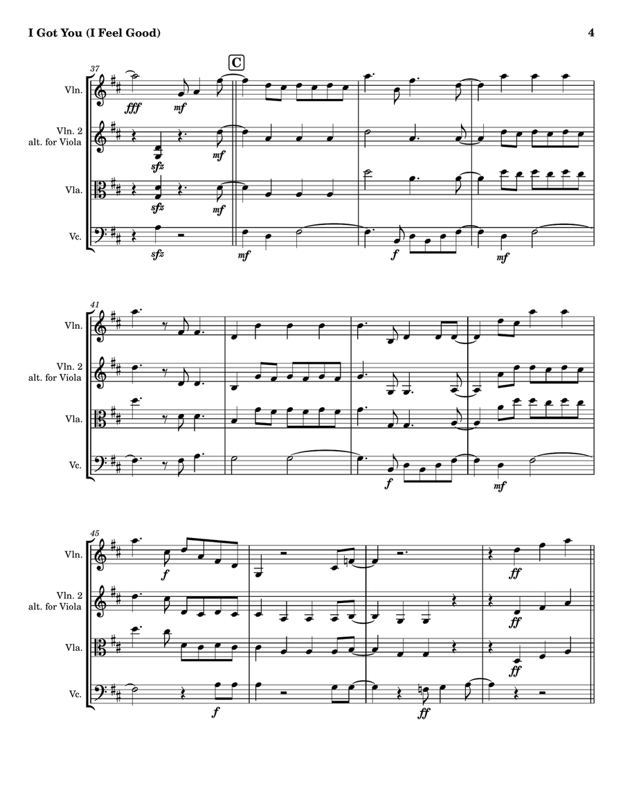 I Got You (I Feel Good) String Trio scores gallery preview page 4