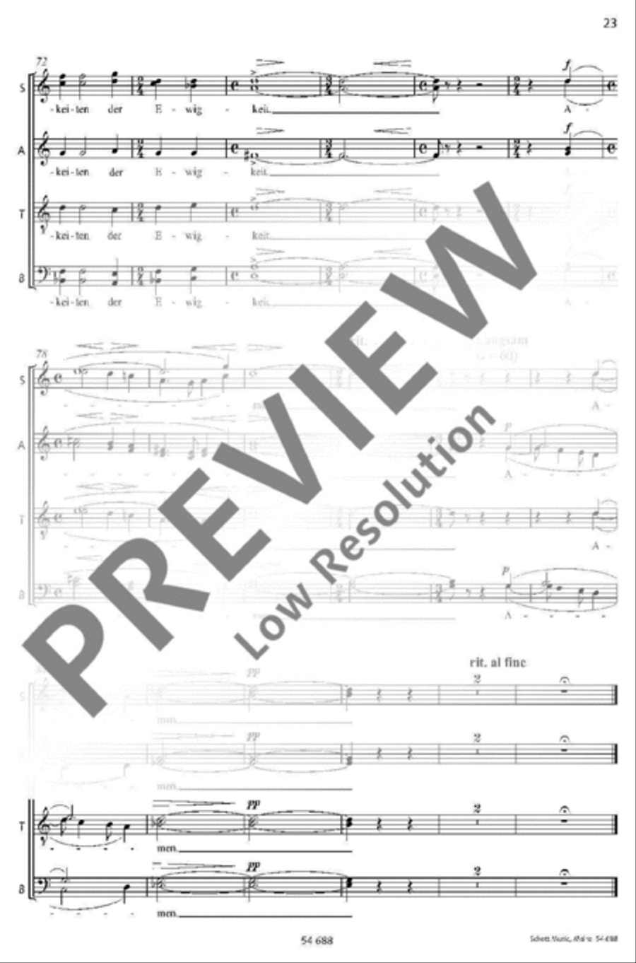 Dem König der Ewigkeit Mixed Choir scores gallery preview page 20