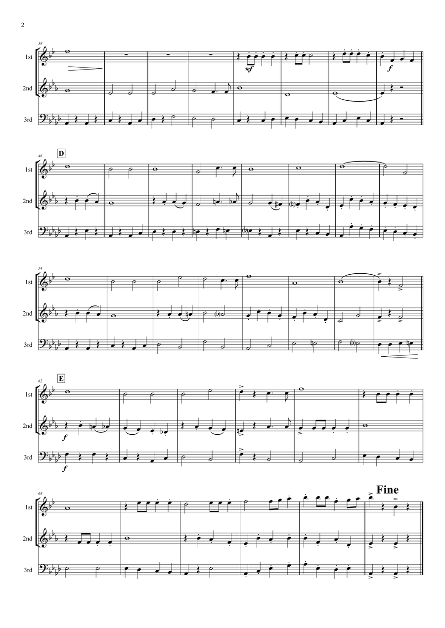 Ein Prosit - German Folk Song - Oktoberfest - Brass Trio Brass Trio scores gallery preview page 2