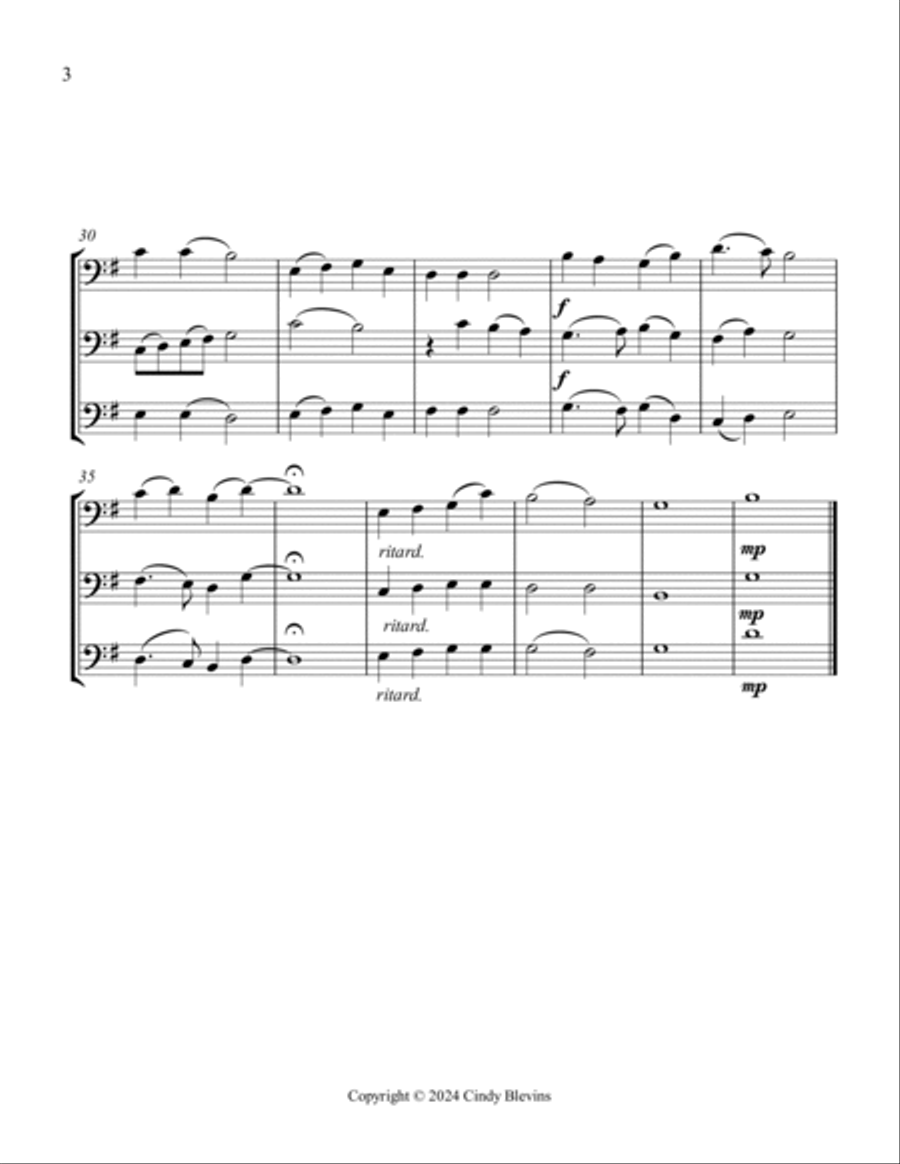 For the Beauty of the Earth, for Trombone Trio Trombone Trio scores gallery preview page 4