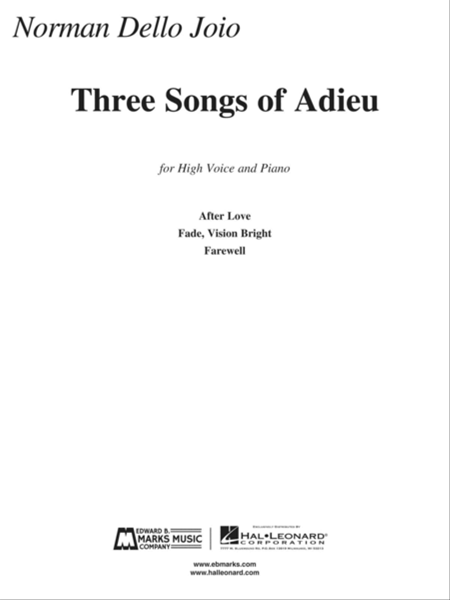 Norman Dello Joio - Three Songs of Adieu