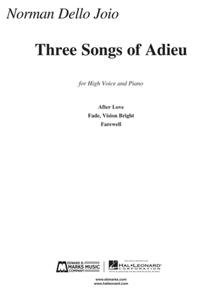 Book cover for Norman Dello Joio - Three Songs of Adieu
