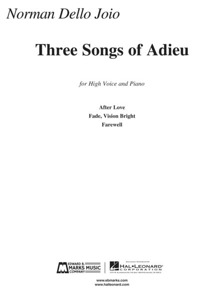 Norman Dello Joio - Three Songs of Adieu