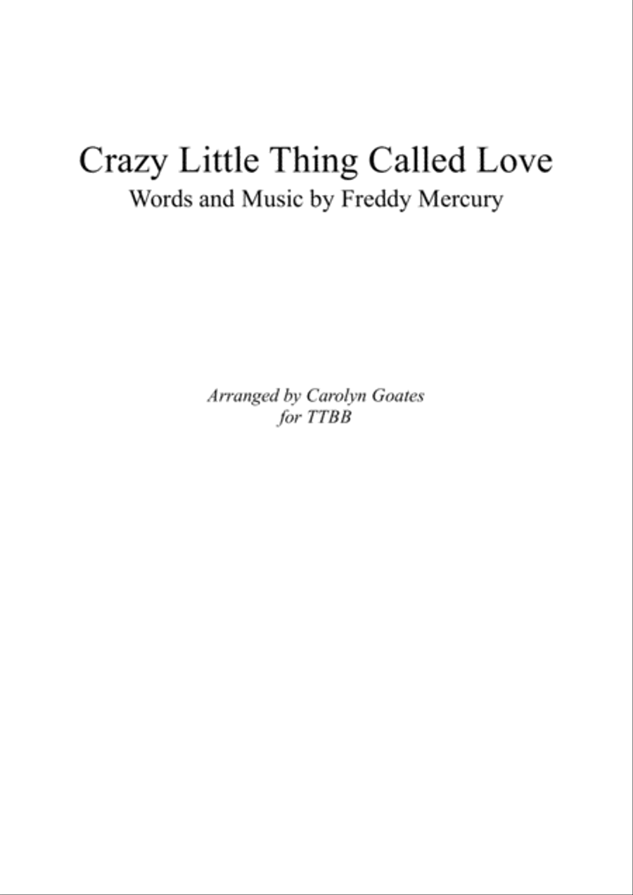 Crazy Little Thing Called Love TTBB scores gallery preview page 1