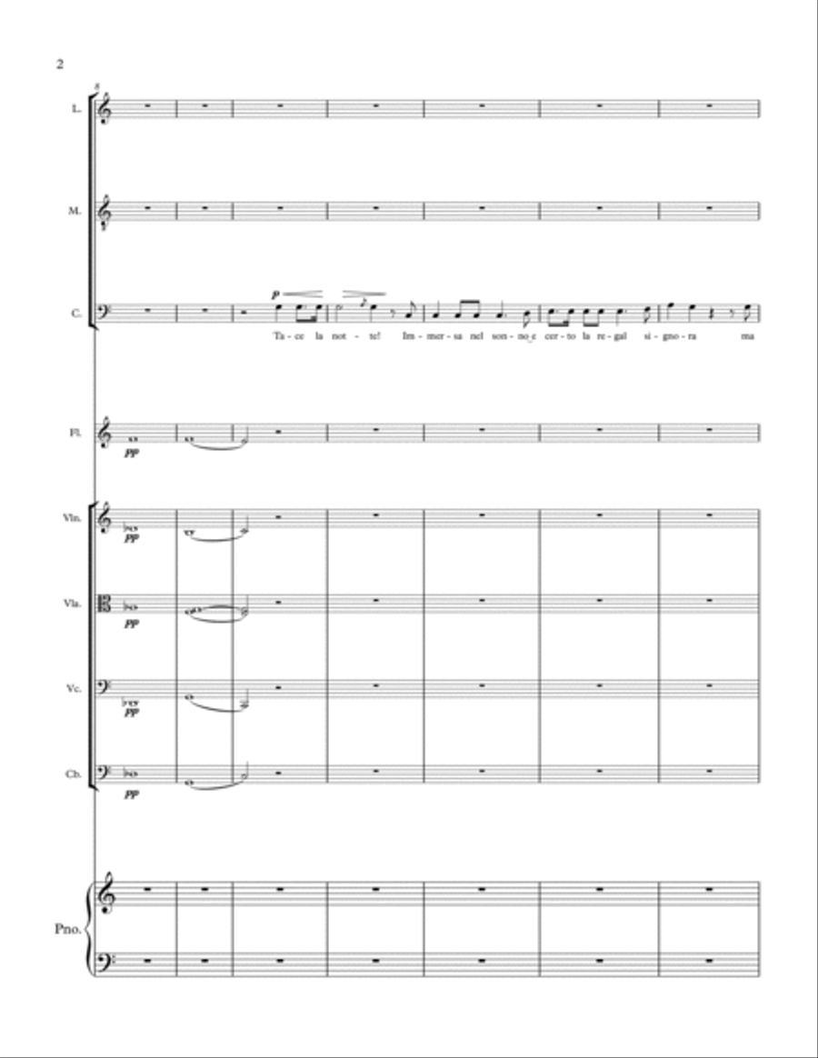 Tace la Notte from the Opera Il Trovatore Score and parts Large Ensemble scores gallery preview page 2