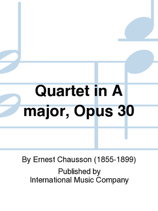 Book cover for Quartet In A Major, Opus 30