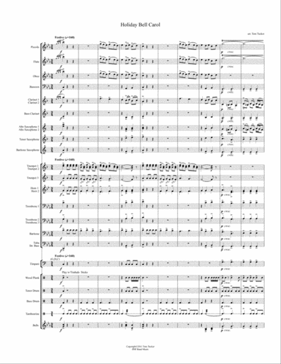 Holiday Bell Carol Concert Band scores gallery preview page 2