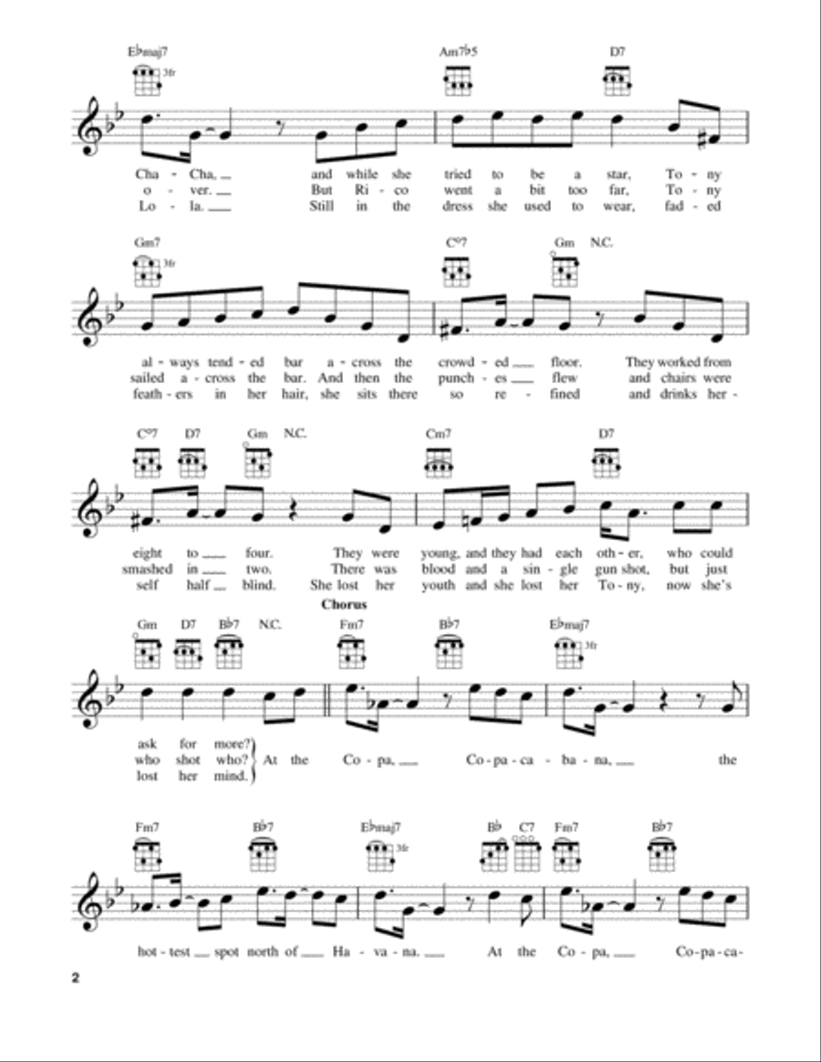 Copacabana (At The Copa) Copacabana (At The Copa) Ukulele scores gallery preview page 2