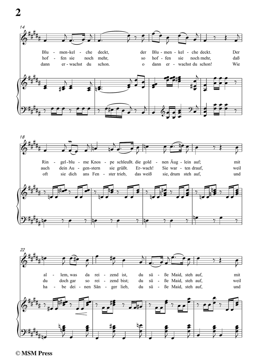 Schubert-Ständchen(Serenade),D.889,in B Major,for Voice&Piano Piano, Vocal scores gallery preview page 4