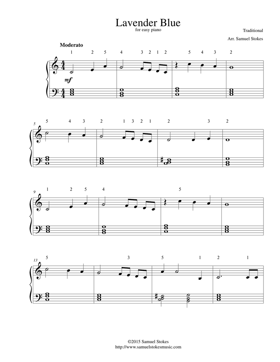 Lavender Blue - for easy piano Lavender Blue - for easy piano Easy Piano scores gallery preview page 1