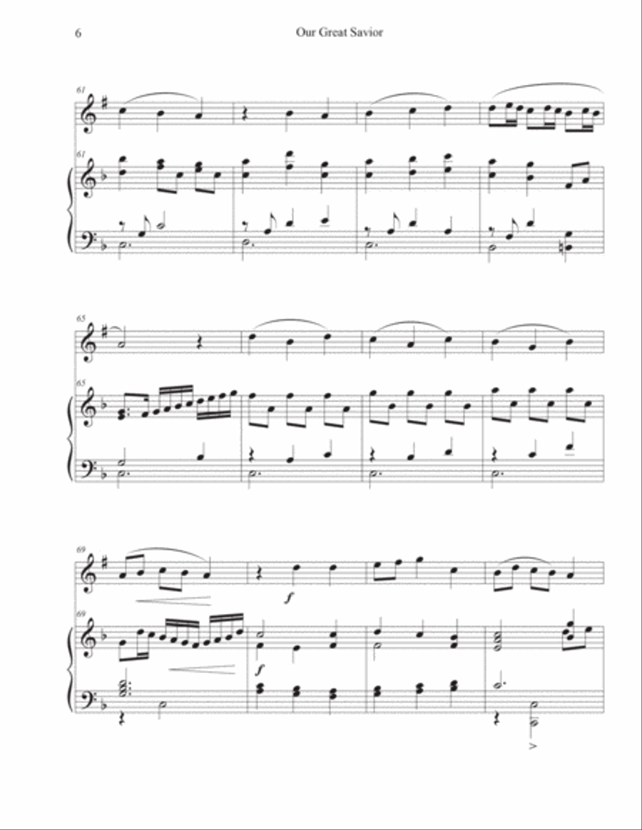 Our Great Savior (Clarinet-Piano) Clarinet Solo scores gallery preview page 6