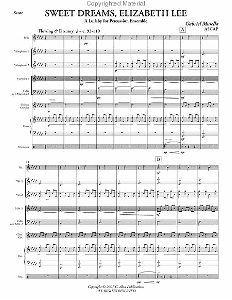 Sweet Dreams, Elizabeth Lee Percussion Ensemble scores gallery preview page 2