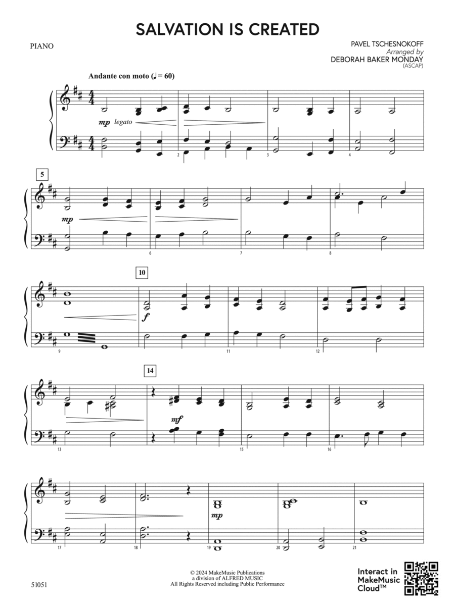 Salvation is Created: Piano Accompaniment Orchestra scores gallery preview page 1