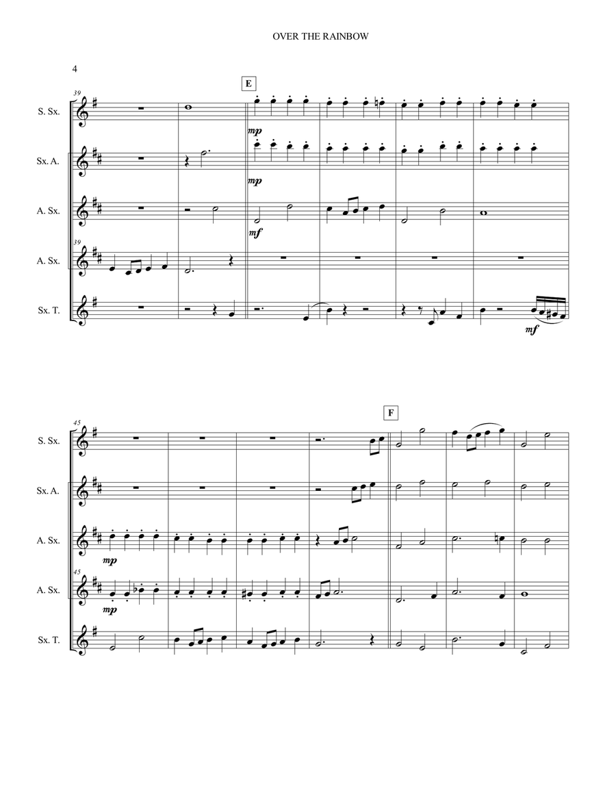 Over The Rainbow Over The Rainbow Woodwind Quintet scores gallery preview page 5