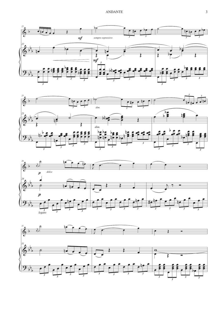 Andante from Concerto No. 21 for Clarinet and Piano Clarinet Solo scores gallery preview page 4