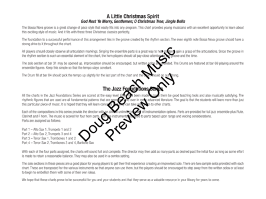 A Little Christmas Spirit (Score) Jazz Ensemble scores gallery preview page 3
