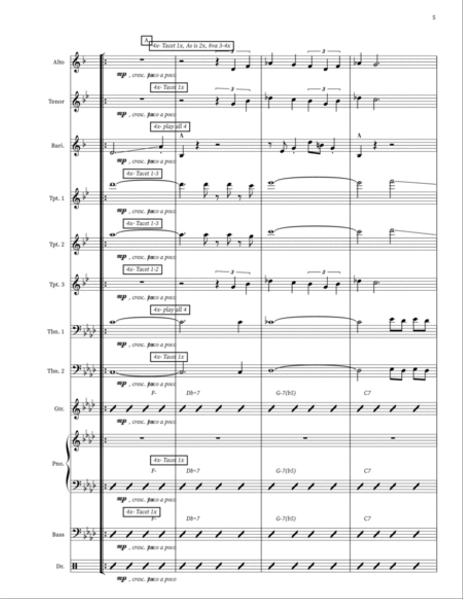 Moanin' Moanin' Jazz Ensemble scores gallery preview page 5