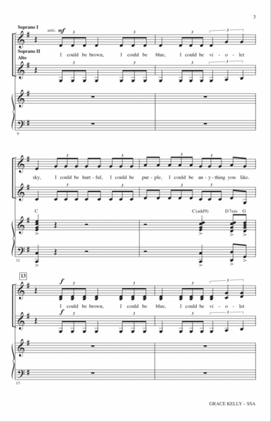 Grace Kelly (arr. Mark Brymer) SSA scores gallery preview page 2