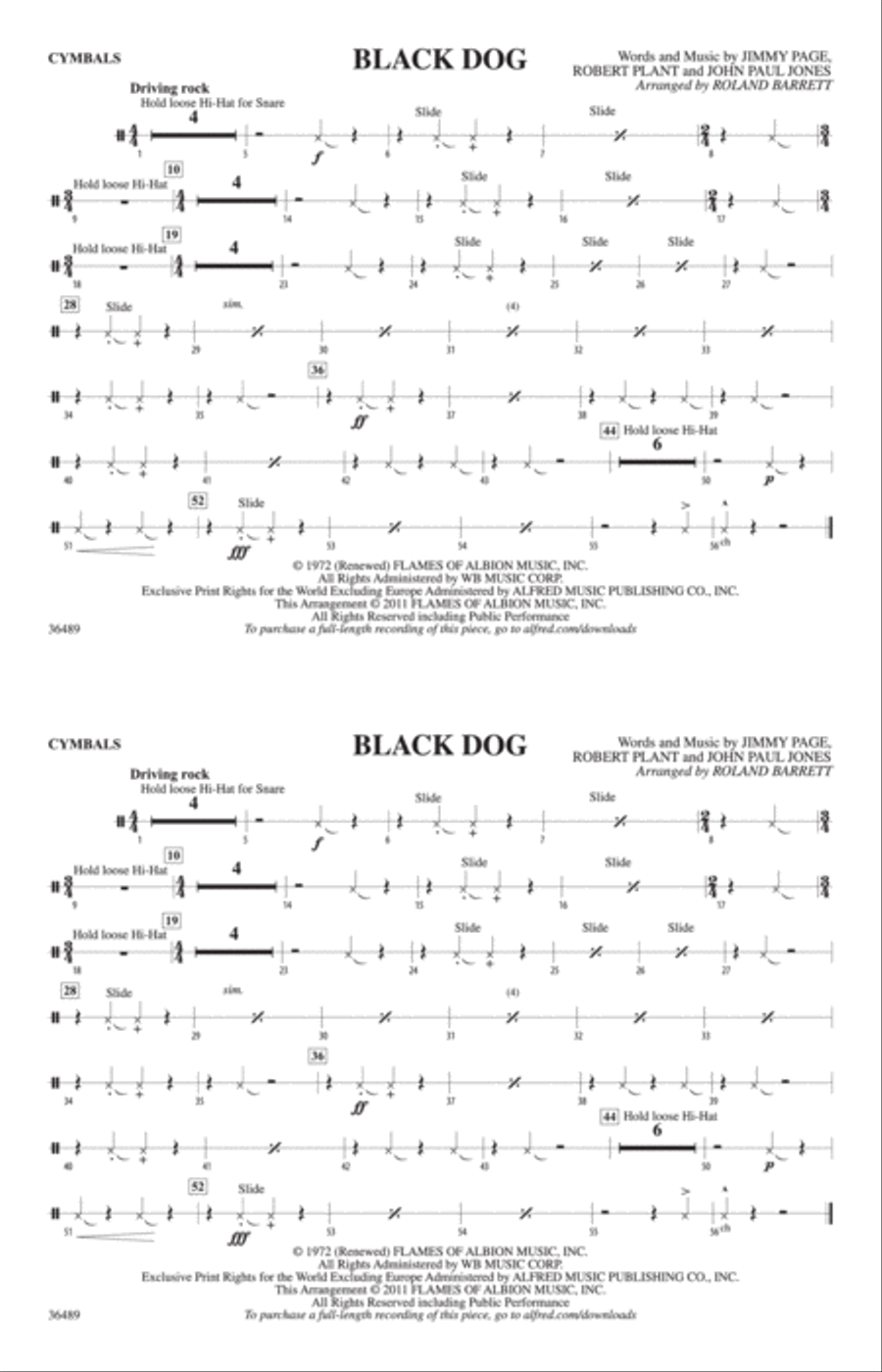 Black Dog: Cymbals Marching Band scores gallery preview page 1